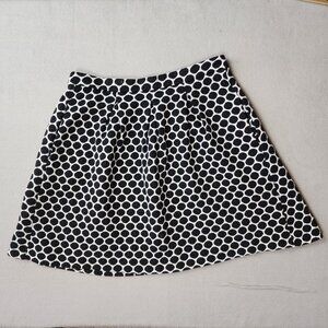Boden Black & White Polka Dot Pleated A-Line Skirt